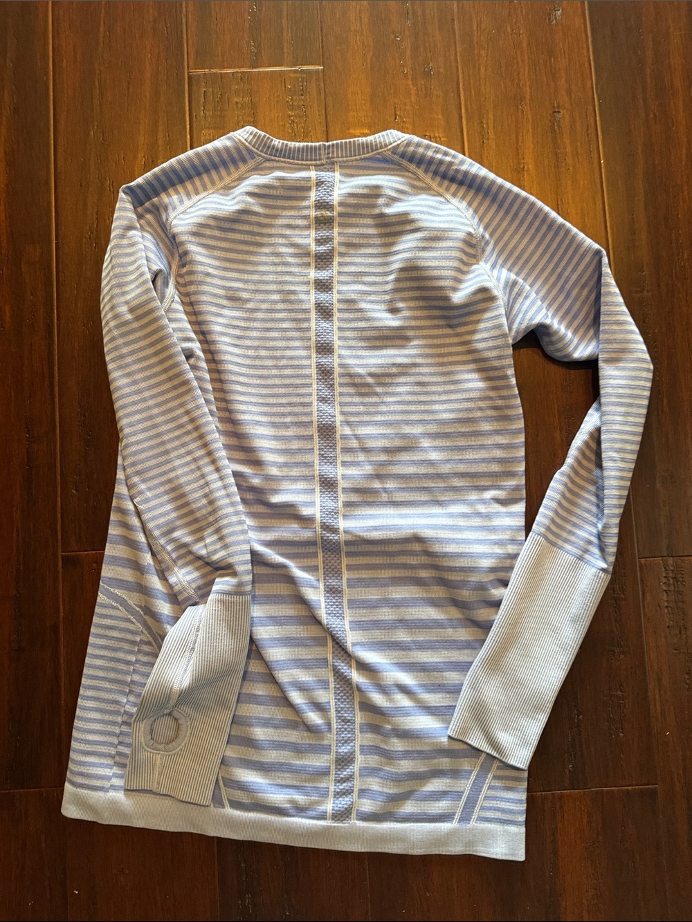 lululemon athletica Light Blue & White Striped Long Sleeve Top - Picture 5 of 5